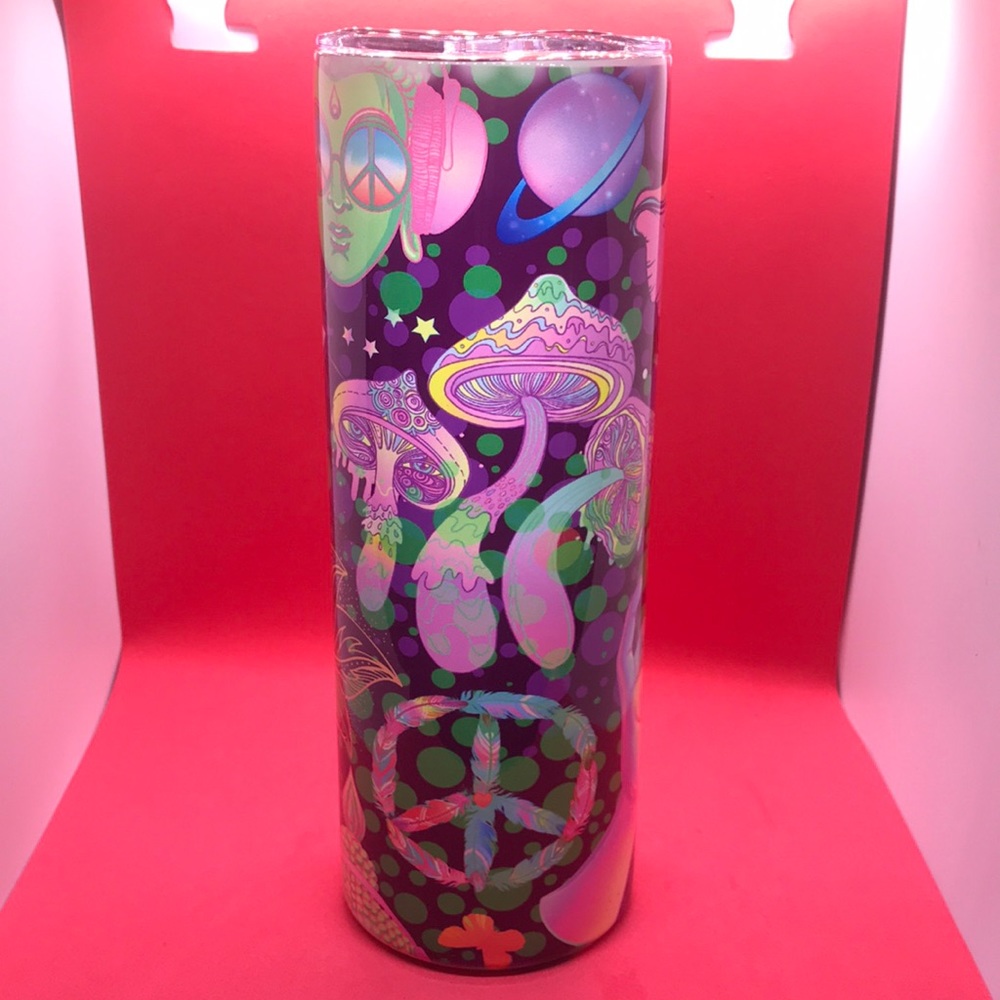 Colorful 60’s print 20oz tumbler